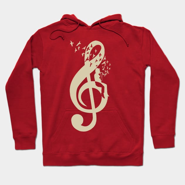 Treble Clef -  Music Singer - Vintage Hoodie by barmalisiRTB